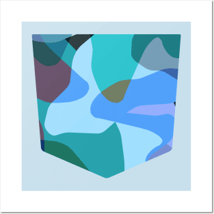 Pocket - ABSTRACT CAMOUFLAGE PINK BLUE Posters and Art